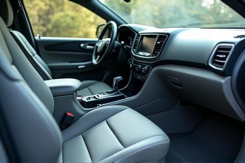 Picture of a spotlessly cleaned car interior.